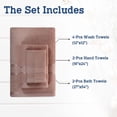 thumbnail image 3 of Casa Lino 8Pc Premium Bath Towel Set (2 Bath Towels, 4 Washcloths, 2 Hand Towels) - 100% Cotton, 400GSM & Ultra Absorbent (Coffee), 3 of 7