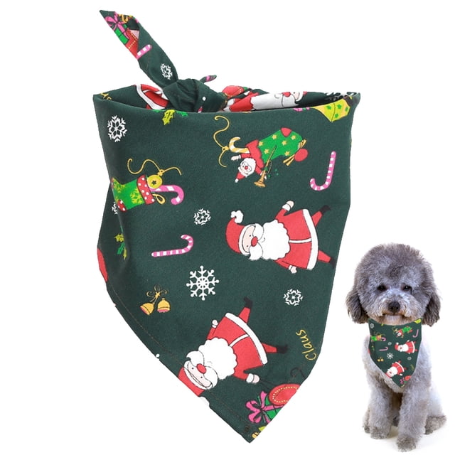Pet Bandana Santa Pattern Triangle Scarf Dog Bandana Cat Bandana for Christmas