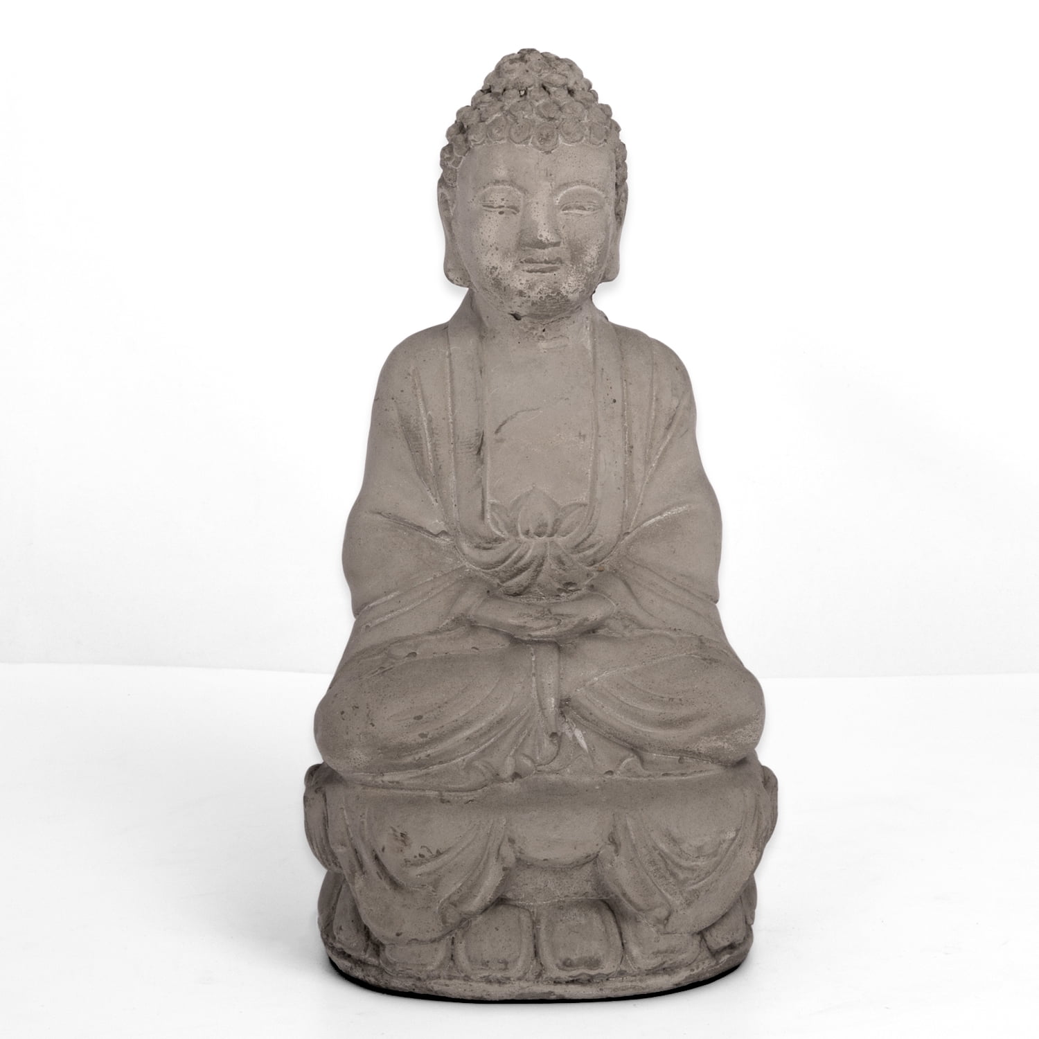 HomeStock Zen Zone Gray Mgo Enlightened Buddha Garden Statue
