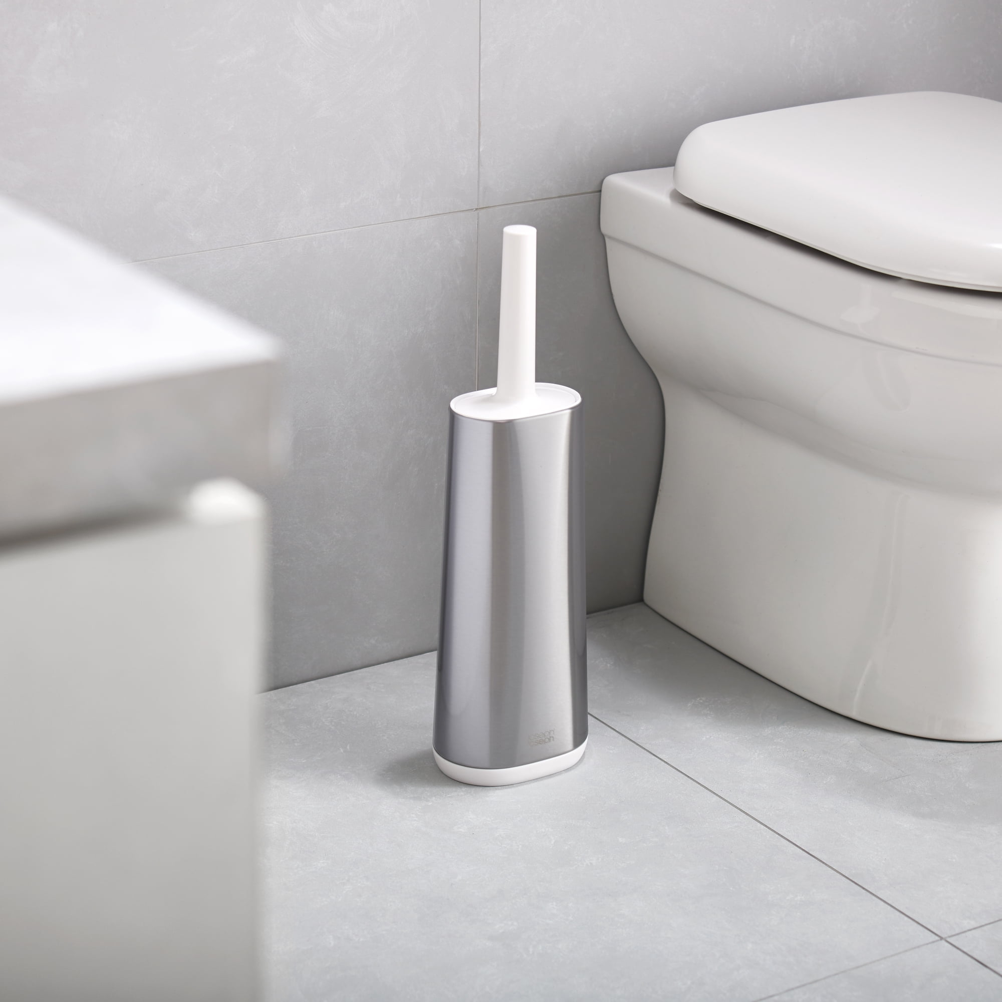 Joseph Joseph Flex Steel Anti-Drip Toilet Brush with Stainless Steel Holder