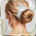 thumbnail image 1 of DPTALR Léger Français Bande de Cheveux Rétro Coréen Imprimé Donut Fleur Bandeau 2PCS, 1 of 2