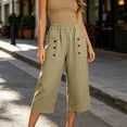 thumbnail image 6 of Luvrsol Capris Pants for Women Plus Size Wide Leg Cropped Pant with Pockets High Waist Relaxed Fit S-3XL, 6 of 6