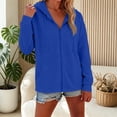 thumbnail image 5 of NinXxx Women's Casual Zip Up Hoodie with Pockets Lightweight Soft Daily Blue L, 5 of 7