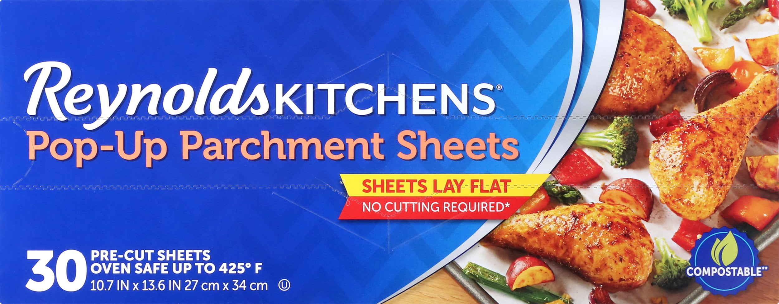 Lowest Price: Reynolds Kitchens Pop-Up Parchment Paper Sheets,  10.7x13.6 Inch, 30 Count