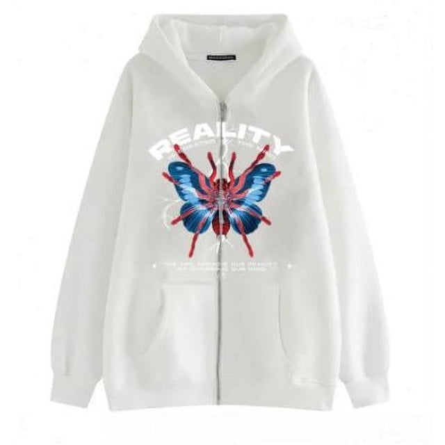 Manteau à Capuche Décontracté d'Halloween pour Femmes, Manches Longues, Imprimé Ailes d'Araignée, Chandail à Capuche à Fermeture à Glissière avec Poches