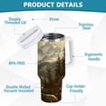 thumbnail image 2 of Yayeee 40oz Stainless Steel Tumbler with Straw and Handle Double-Wall Insulated Travel Water Bottle, Snow Mountains, 2 of 8