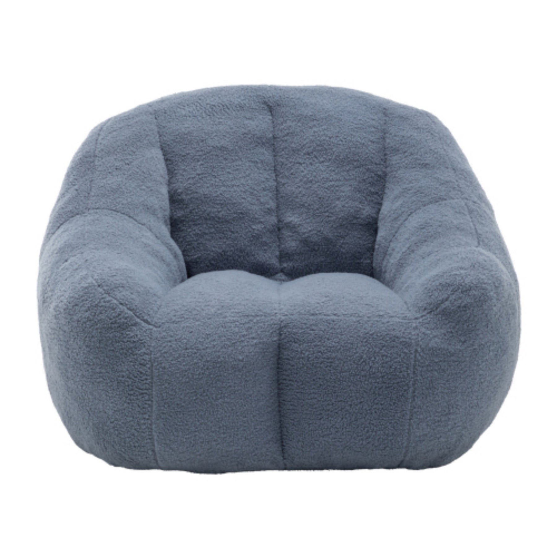 Bean Bag Chair with Filler, Teddy Faux Fur Bean Bag Sofa with Memory Foam for Dorm Living Room Bedroom, Light Blue