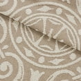 thumbnail image 3 of Superior Woven Jacquard Bedspread Set Queen Size, 3-Piece Lightweight Oversized Coverlet, Taupe, 3 of 9