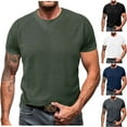 thumbnail image 7 of CYiJun George Waffle T Shirt for Men Casual Crewneck Tee Summer Short Sleeve Tops, 7 of 7