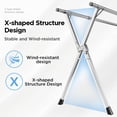 thumbnail image 2 of Joybos 63 inches Clothes Drying Rack,Foldable Space Saving Laundry Drying Rack Stainless Steel, Indoor Outdoor with 20 Windproof Hooks and 12 Clips, 2 of 5