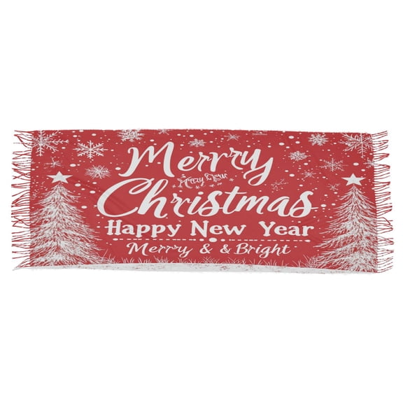 BZSMCE Women Scarf Joyous White Christmas Tree Patterned Simple Pattern Soft Warm Long Large Scarves