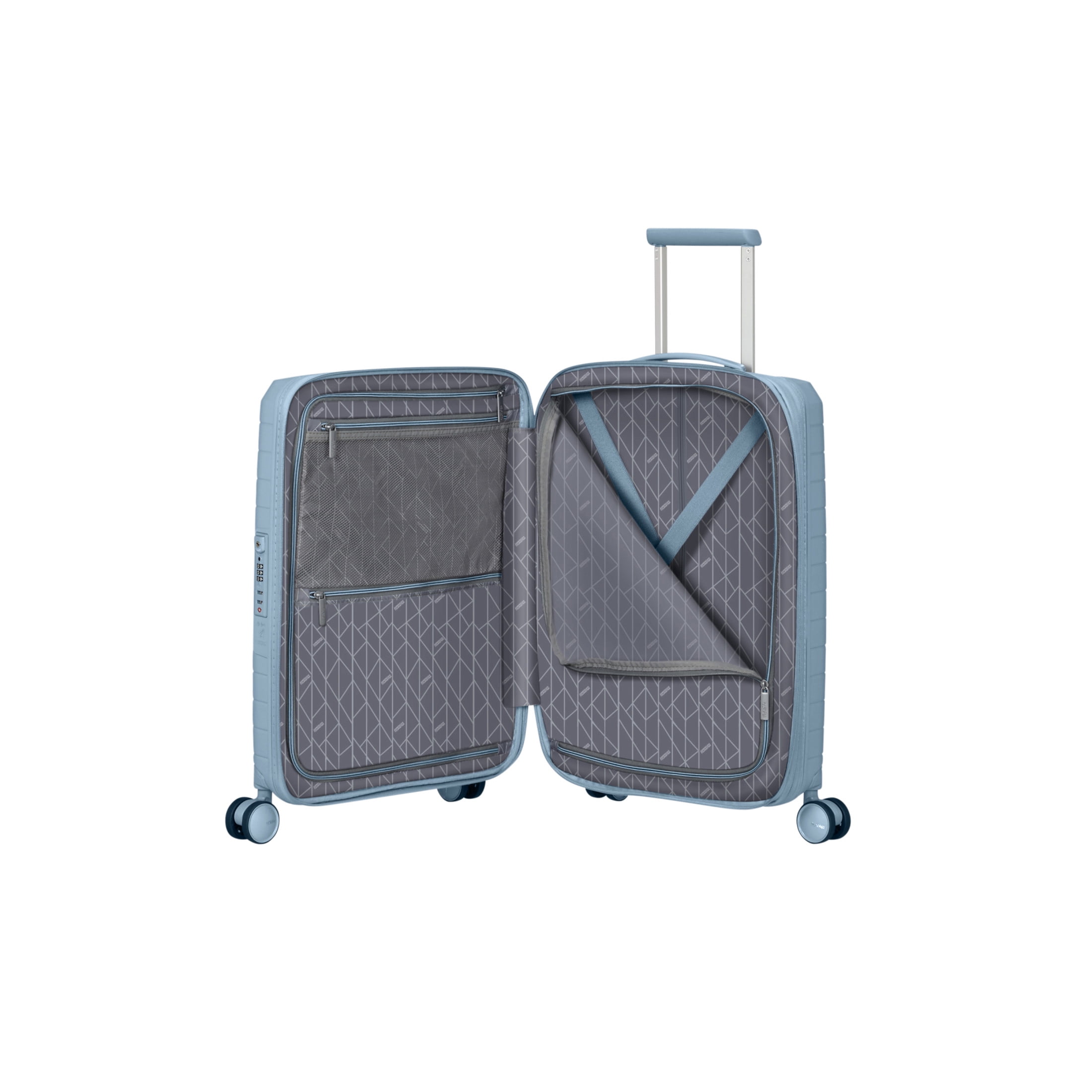 American Tourister Fastforward Hardside Carry On Suitcase with Spinner Wheels - Steel Blue