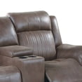 thumbnail image 4 of Benjara Oya 73" Power Reclining Loveseat Chair- Pull Tab Mechanism- Brown, 4 of 5