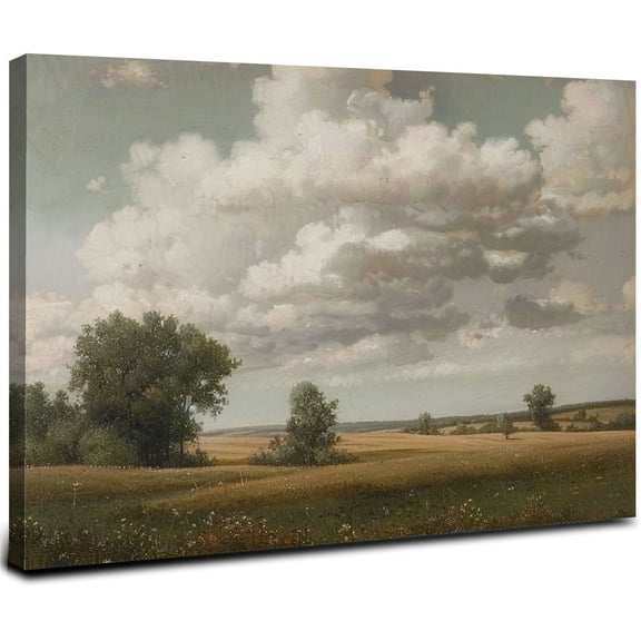 ONETECH Nature Framed Wall Art, Wilderness Vintage Art Decor Room Aesthetic,Canvas Print Art, Farmhouse Landscape Painting Wall Decor for Bedroom Bathroom Office 20x16inch