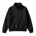 thumbnail image 4 of Women's Fleece Quarter Zip Sweatshirts Mock Neck Long Sleeve Pullover Tops Comfort Oversized Hoodies Casual Trendy Shirts sudaderas para mujer Pink L, 4 of 7