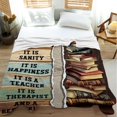 thumbnail image 3 of Book Blanket Vintage Book Lovers Throw Blanket - Gifts for Women-Super Soft Flannel Blanket for Sofa Couch Bed Camping Travel - Plush Warm Cozy Home Decor for All Seasons,50"x60"for Throw/Travel, 3 of 6