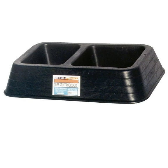 Tuff Stuff Products Heavy Duty Double Dish for Pets, Black