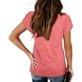 thumbnail image 4 of Blouses for Women Deep V Neck Short Sleeve Tops Curved Hem Shirts Trendy Blouses Casual Loose Tees Tops, 4 of 6