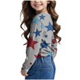 thumbnail image 4 of XQYLOS Kids Printed Sweatshirt Crewneck Loose Fit Star Graphic Pullover Cute Casual Girls Shirts Tops for 3-14 Years Trendy, 4 of 6