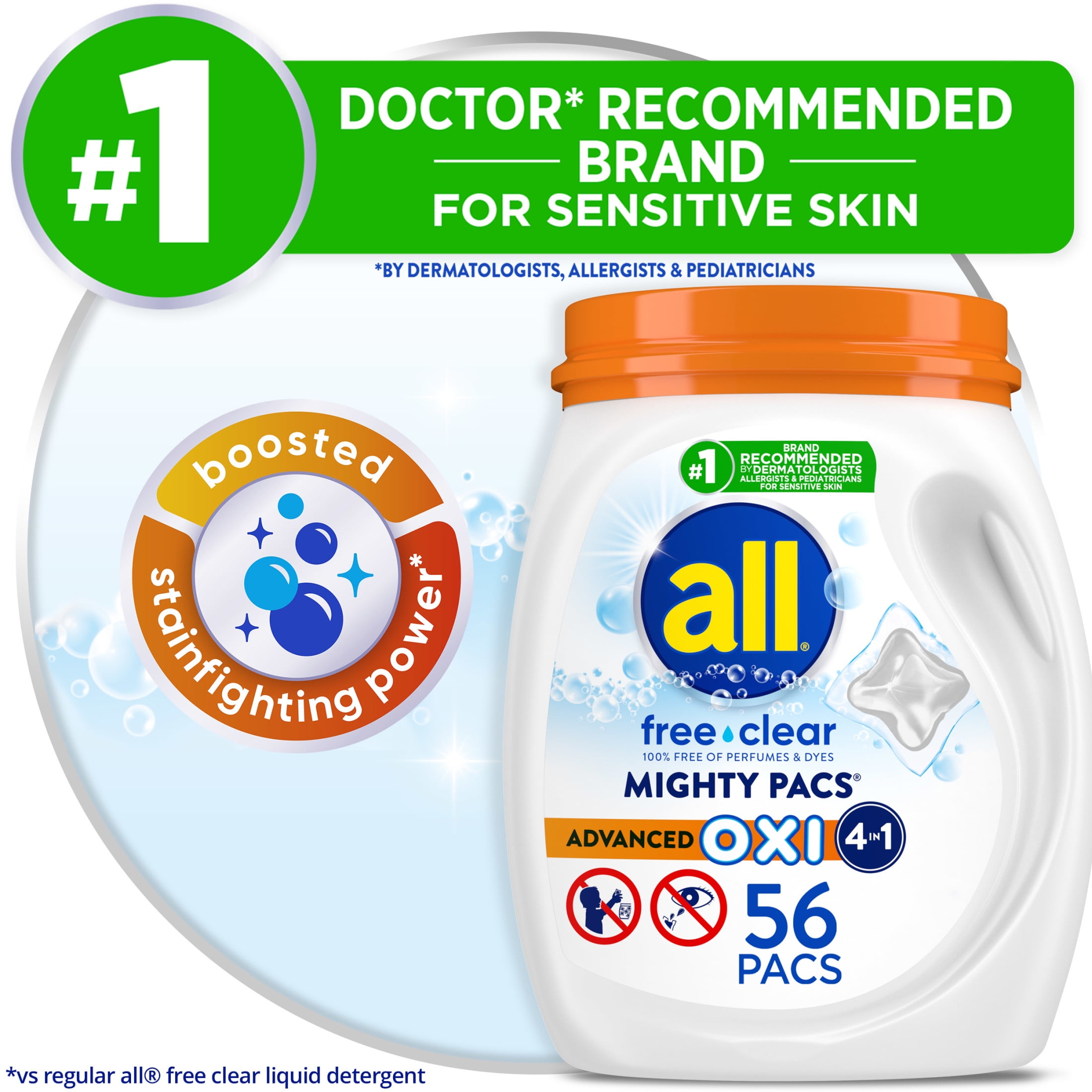 (2 pack) all Free Clear Mighty Pacs Oxi, 16 Count