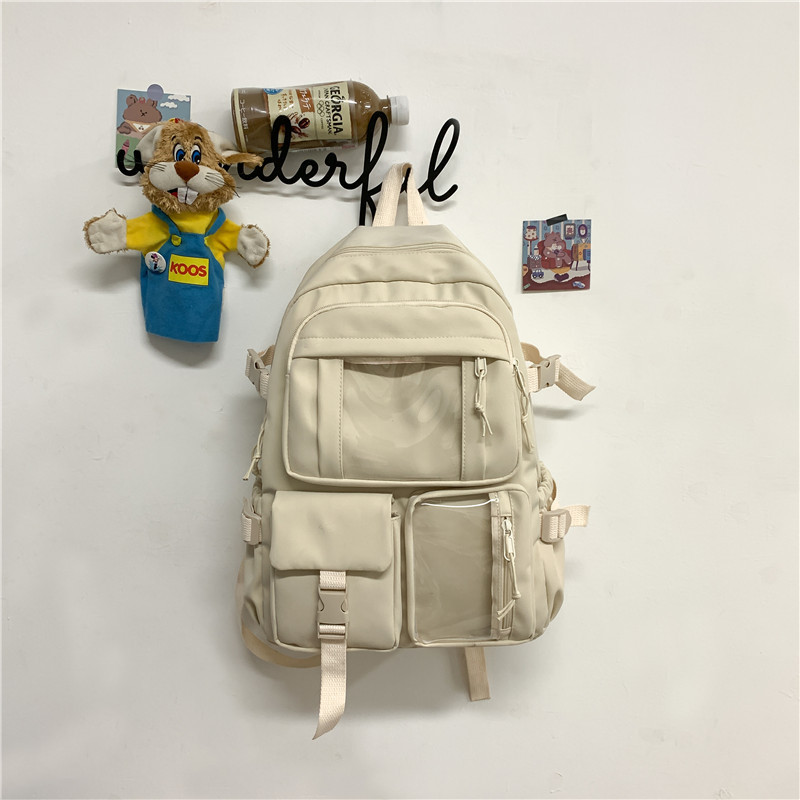 Largecapacity Cute Women MultiPocket Nylon Backpack Ins Junior High