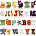 thumbnail image 1 of Set of 26 pieces of Halloween theme English letter embroidery fabric sticker computer embroidery flower label art patch sticker letter embroidery sticker, 1 of 5