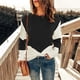 thumbnail image 2 of Top de punto para mujer, Top de punto para mujer, Jersey de punto con cuello redondo, Top de punto de invierno, Ultra sensible, 2 of 5
