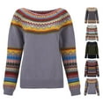 thumbnail image 7 of SXCXLSA Women Casual Knitted Sweater Loose Fit Long Sleeve Pullover Lightweight Soft Knit Top for Spring Fall Everyday Wear, 7 of 7