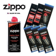 Zippo 4 fl oz Fluid Fuel and 6 Value Pack ( 24 Flints   2 Wick ) Gift Set Combo