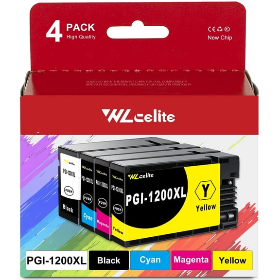 PGI 1200XL Ink 4 Pack Compatible for Canon 1200XL Ink cartridge MB2120 MB2320 Printer (Black Cyan Magenta Yellow )