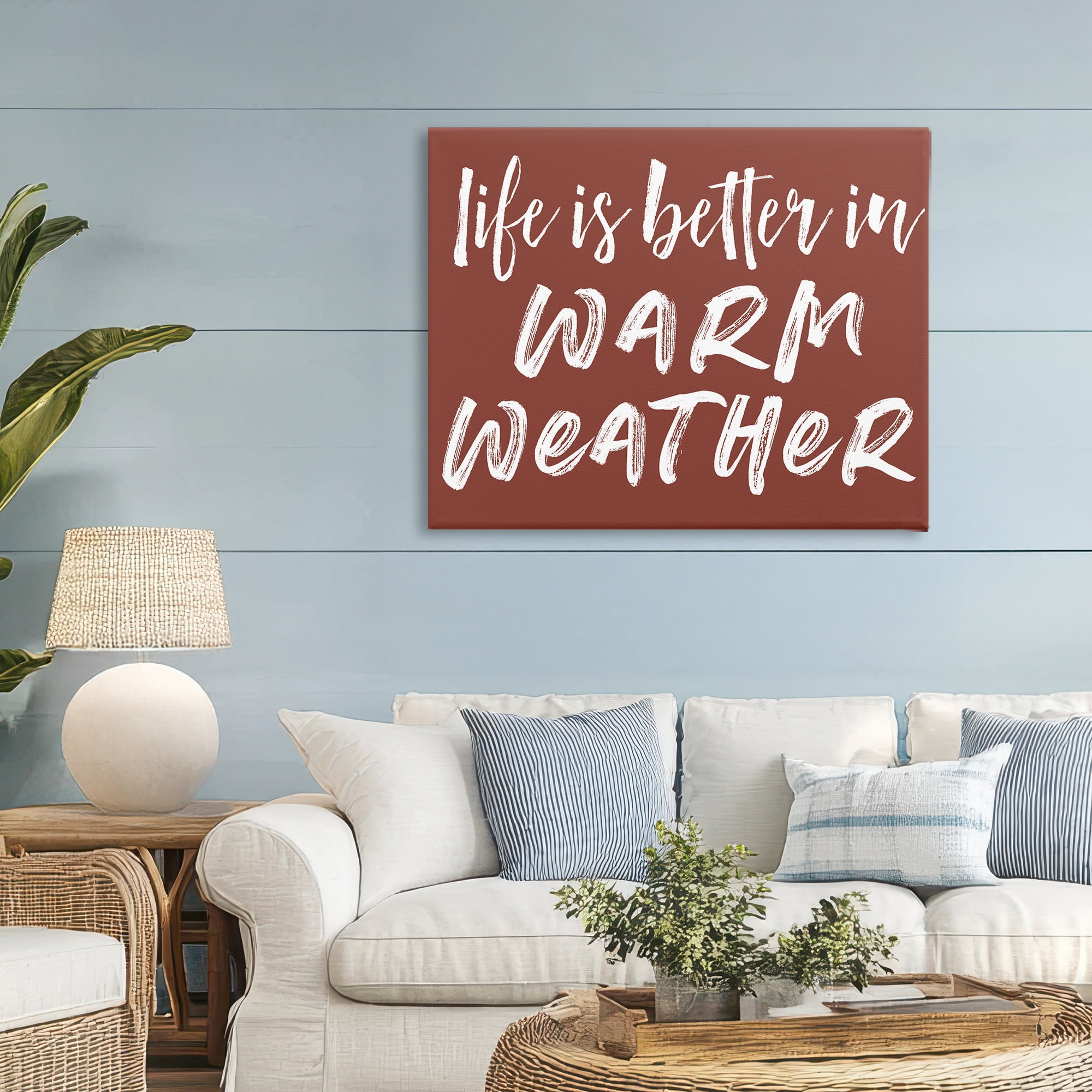 Life Is Better In Warm Weather Canvas Wall Art, design by Lettered and Lined