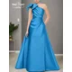 thumbnail image 3 of Vestido de noche elegante de satén Formal personalizado, vestido de fiesta de un solo hombro, largo hasta el suelo, plisado, bonito vestido de fiesta de boda de lujo, 3 of 5