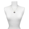 thumbnail image 3 of Delight Jewelry Silvertone Large Purple Butterfly with 6 AB Crystals Mia Monkey Charm Necklace, 3 of 4