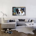 thumbnail image 2 of ARTCANVAS Australian Shepherd Dog Blue Yellow Black Geometric Canvas Art Print - Size: 40" x 26" (0.75" Deep), 2 of 9