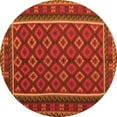 thumbnail image 1 of Ahgly Company Indoor Round Oriental Orange Traditional Area Rugs, 4' Round, 1 of 1