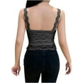 thumbnail image 3 of USSUMA Camisole Tops for Women Womens Tank Tops Fashion Women Hollow Out Round-Neck Camisoles Vest Ladies Solid Slim Short Tops Up to 50% Off Womens Tops Solidcolor, 3 of 4