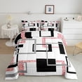 thumbnail image 2 of YST Ensemble de Literie Rayé 7 Pcs pour Adolescents Adultes, Lit en Sac à Sequins Roses pour Filles, Ensembles de Literie Grand Modernes, Ensembles de Lit Réversibles Géométriques avec Drap et Taie d'Oreiller, 2 of 5