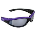 thumbnail image 6 of Global Vision Hawkeye Padded Motorcycle Sunglasses for Women Scratch-Resistant Black-Purple Frame w/Flash Mirror Lens, 6 of 6