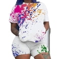 thumbnail image 5 of Women’s “White Splash” Tie Dye Shorts Set (Large 10-12), 5 of 6
