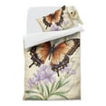 thumbnail image 2 of Vintage Butterfly and Flower Duvet Cover and Pillowcase Set for Single Bedding, Bedroom Accessories for Kids Teens, 2 of 5