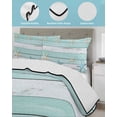 thumbnail image 4 of Quilts Twin-XL Size Bedding Set, Teal Coastal Lightweight Quilted Comforter, Retro Summer Beach Nautical Starfish Soft Reversible Bedspread Coverlet with Pillow Covers for All Season, 68" x 98", 4 of 7
