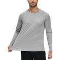 thumbnail image 4 of Xidunhg Men's Rash Guard Long Sleeve Shirt UPF 50 Sun Protection Quick Dry Moisture Wicking Lightweight for Swimming Surfing Outdoor Light Grey XL, 4 of 10