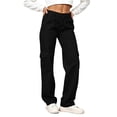 thumbnail image 4 of Sunnin Women Solid Color Button Elastic Waist Cargo Pants Casual Loose Hiking Lounge Pants with Pockets, 4 of 8
