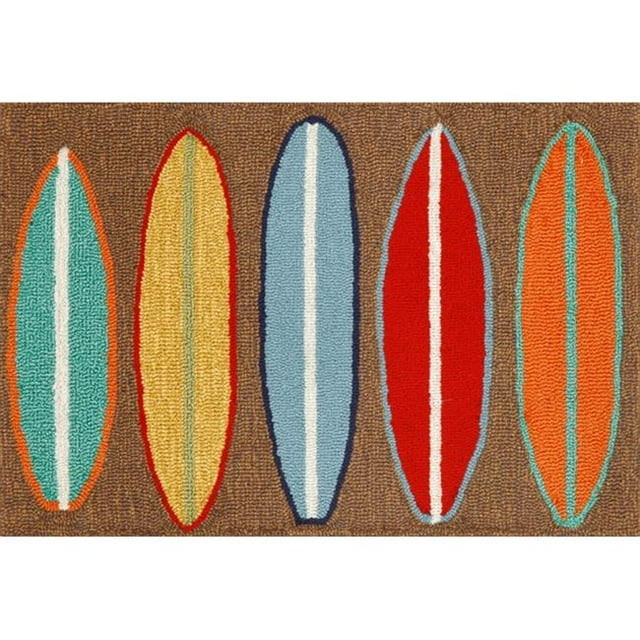Liora Manne FTP34140619 Frontporch 1406-19 Surfboards Brown 30 x 48 In. Area Rugs