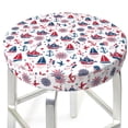 thumbnail image 5 of Salouo Happy Columbus Day Pattern Bar Stool Cushion Cover, Round Crease-Resistant Stretchy Dustproof Stool Seat Slipcover for Bar Round Chair-12 inch, 5 of 6