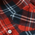 thumbnail image 2 of Kid Girl Boy Long Sleeve Button Down Plaid Flannel Shirt Coffee 100cm, 2 of 5