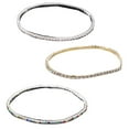 thumbnail image 2 of Transemion Anklets Glitter Rhinestone Adjustable Gold Silver Ankle Bracelet for Women Gold 1Set, 2 of 6
