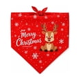 thumbnail image 2 of Sruoe Pet Holiday Triangle Bandana, Red Reindeer Snowflake Merry Christmas Print Tie‑On Dog Scarf, Holiday Bib for Dogs & Cats, Christmas Pet Accessory, 2 of 6