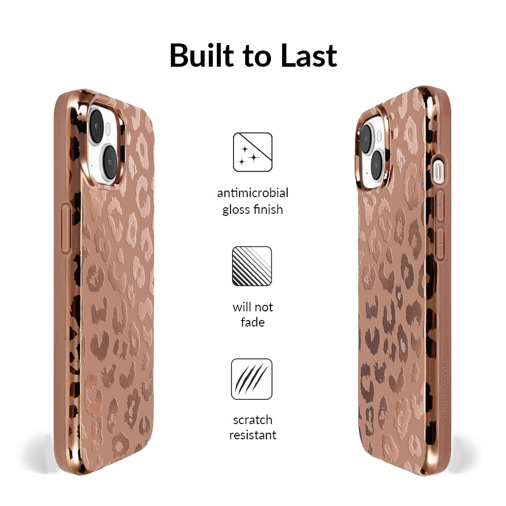 Velvet Caviar for iPhone 14 Plus Case Compatible with MagSafe - Cute Protective Phone Cases for Women - Bronze Chrome Leopard