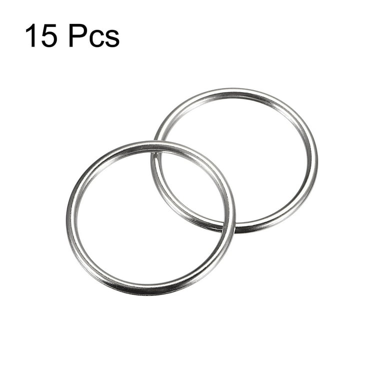 Metal O Rings, 15 Pack 35mm(1.38) ID 3mm Thick Welded O-Ringe